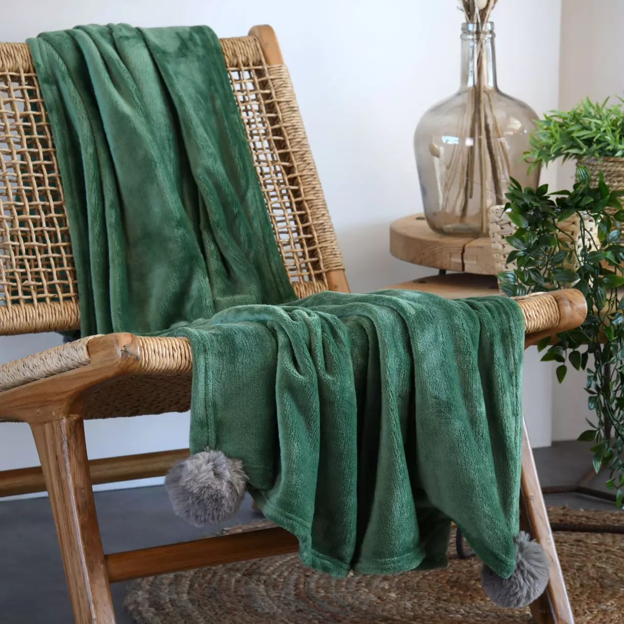 Plaid doux (160 cm) Mellow Vert cactus 1