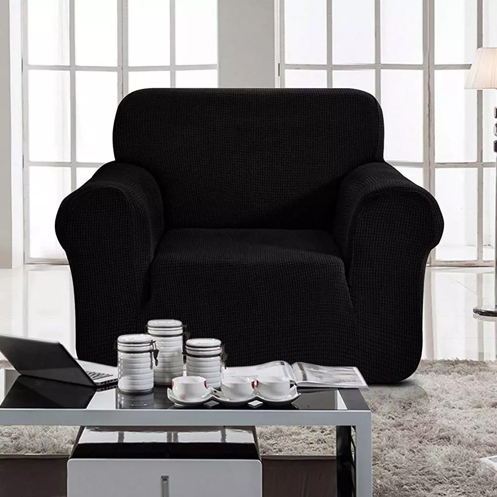 Funda para sillón extensible Prisca Negro ébano 1