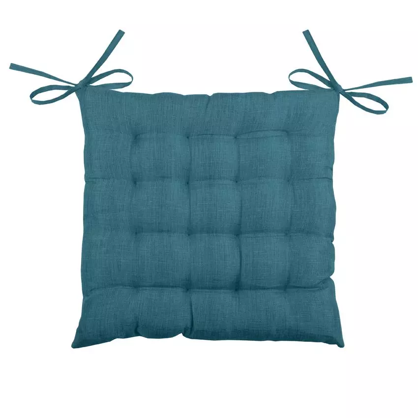 Coussin de chaise Béa 16 points Bleu canard 1