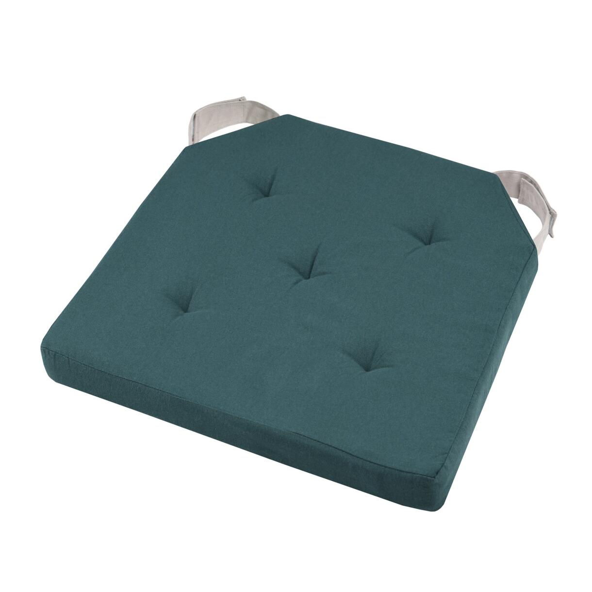 Galette de chaise scratch carrée Duo Bleu vert 1