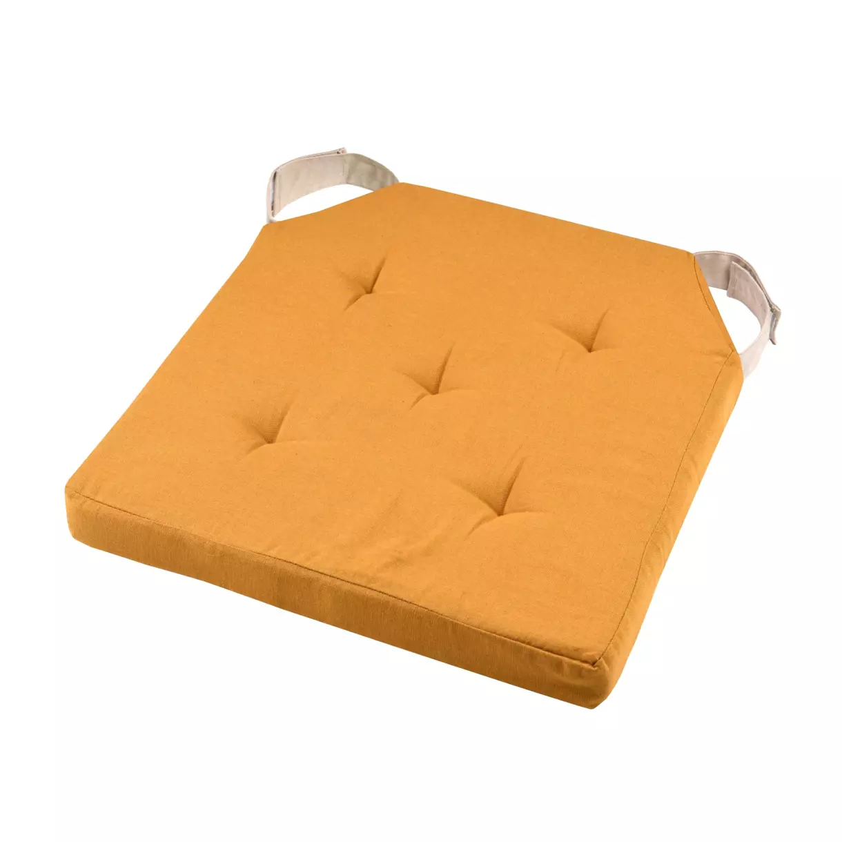 Galette de chaise scratch carrée Duo Jaune safran 1