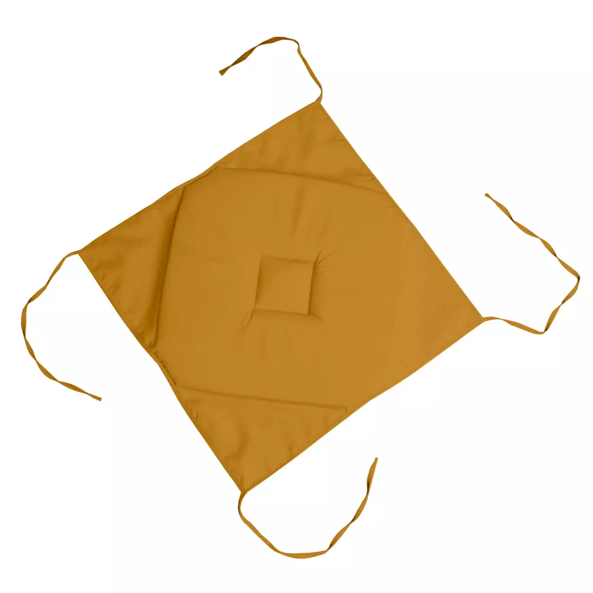 Galette de chaise carrée à rabats (40 cm) Nelson Jaune curry 1