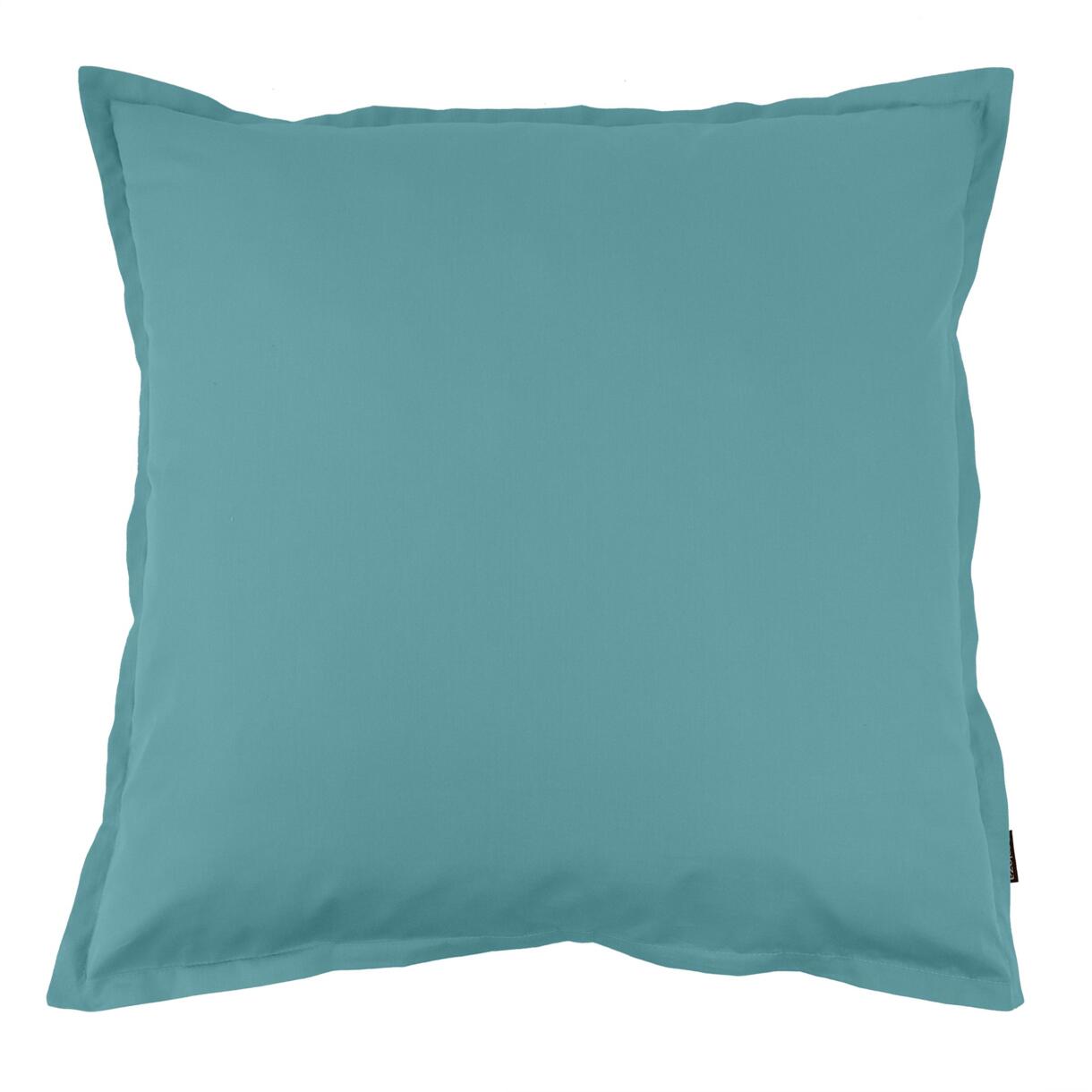 Funda de almohada cuadrada de percal de algodón (65 cm) Cali Azul trullo 1