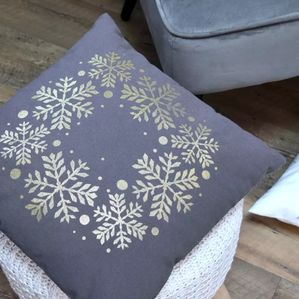 Coussin carré (40 cm) Lumineux Gris 1