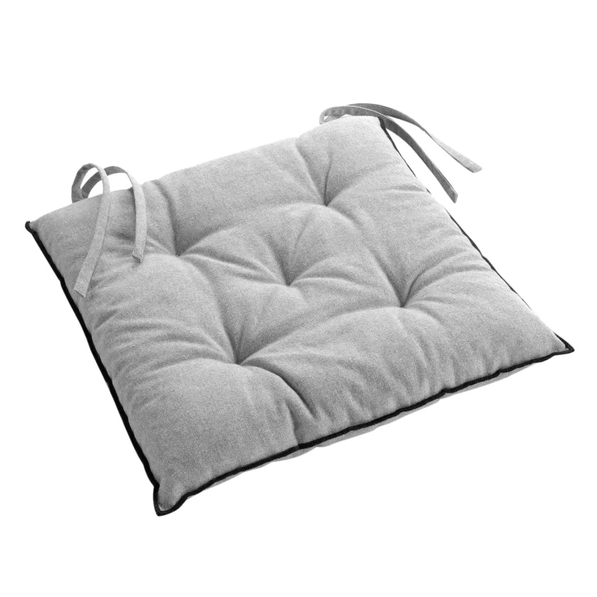 Cojín de silla cuadrado algodón reciclado Mistraline Gris jaspeado 1