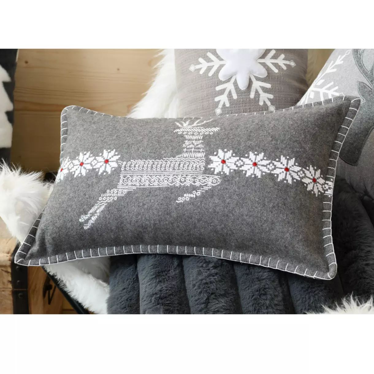 Coussin rectangulaire (50 cm) Arctik Gris anthracite 1