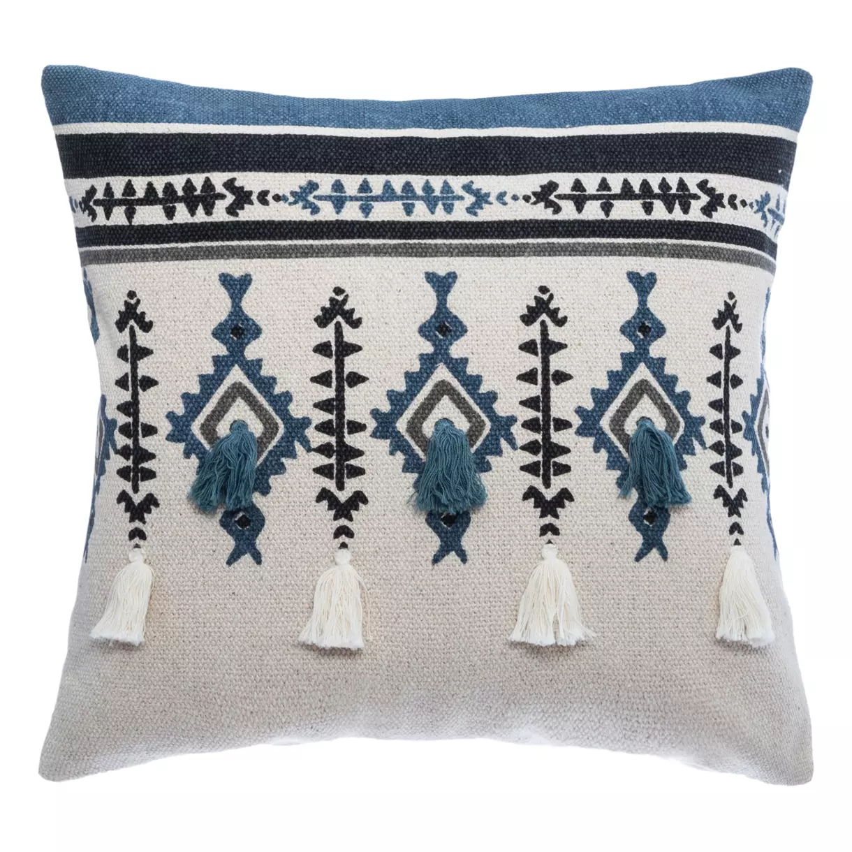 Housse de coussin carrée (40 cm) Etnik Bleue 1