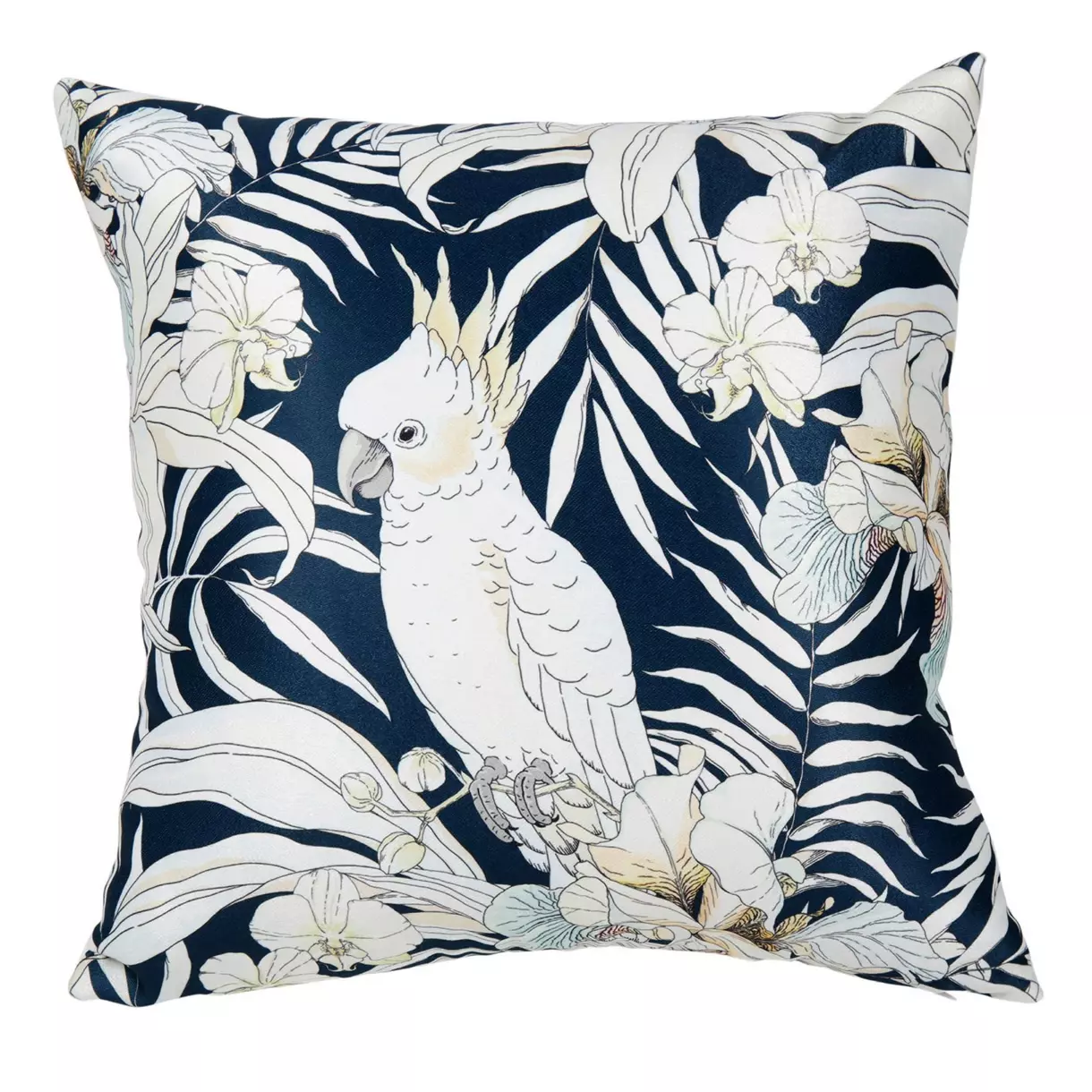 Housse de coussin carrée (40 cm) Tropical Bleue 1