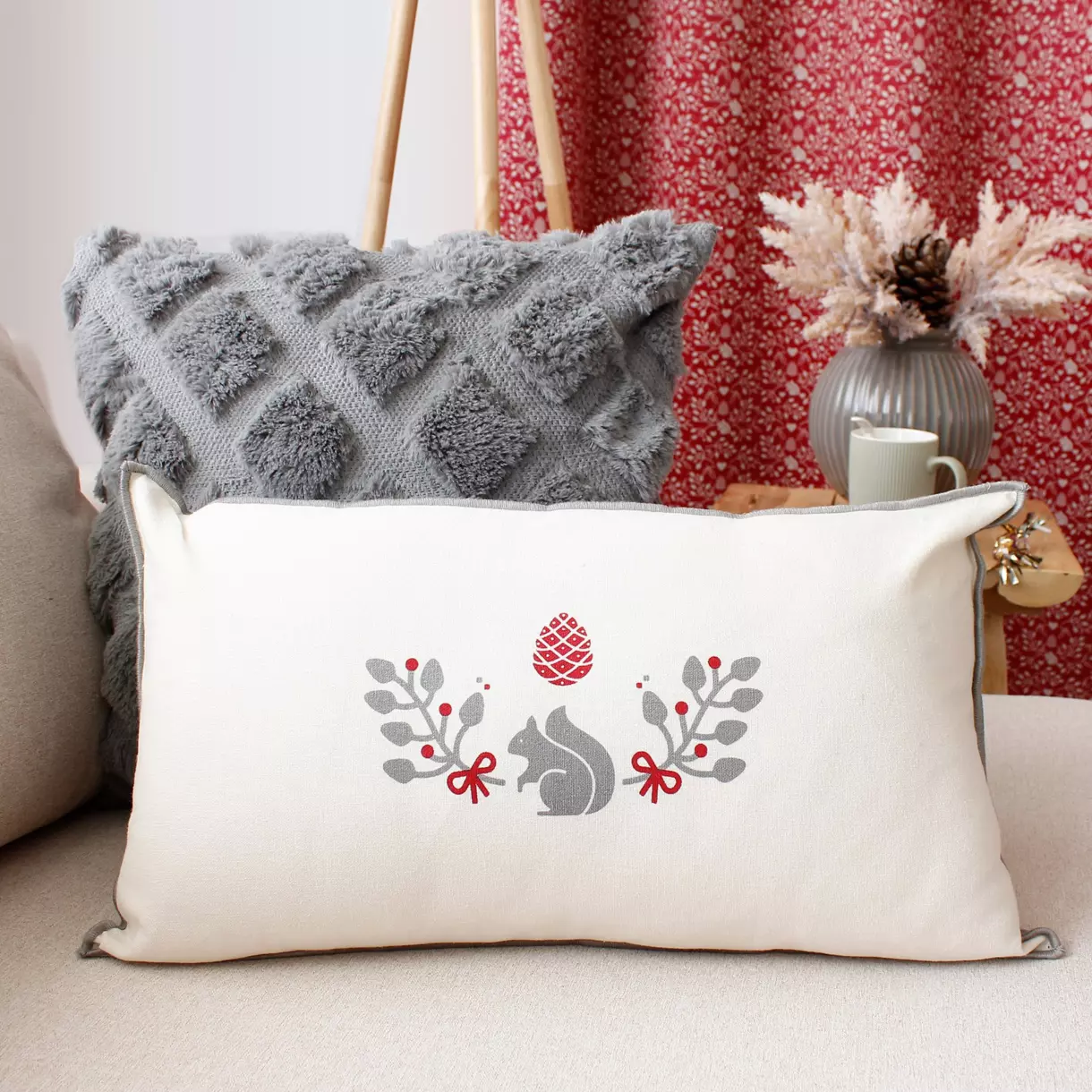Coussin rectangulaire (50 cm) Karellis ecru 1