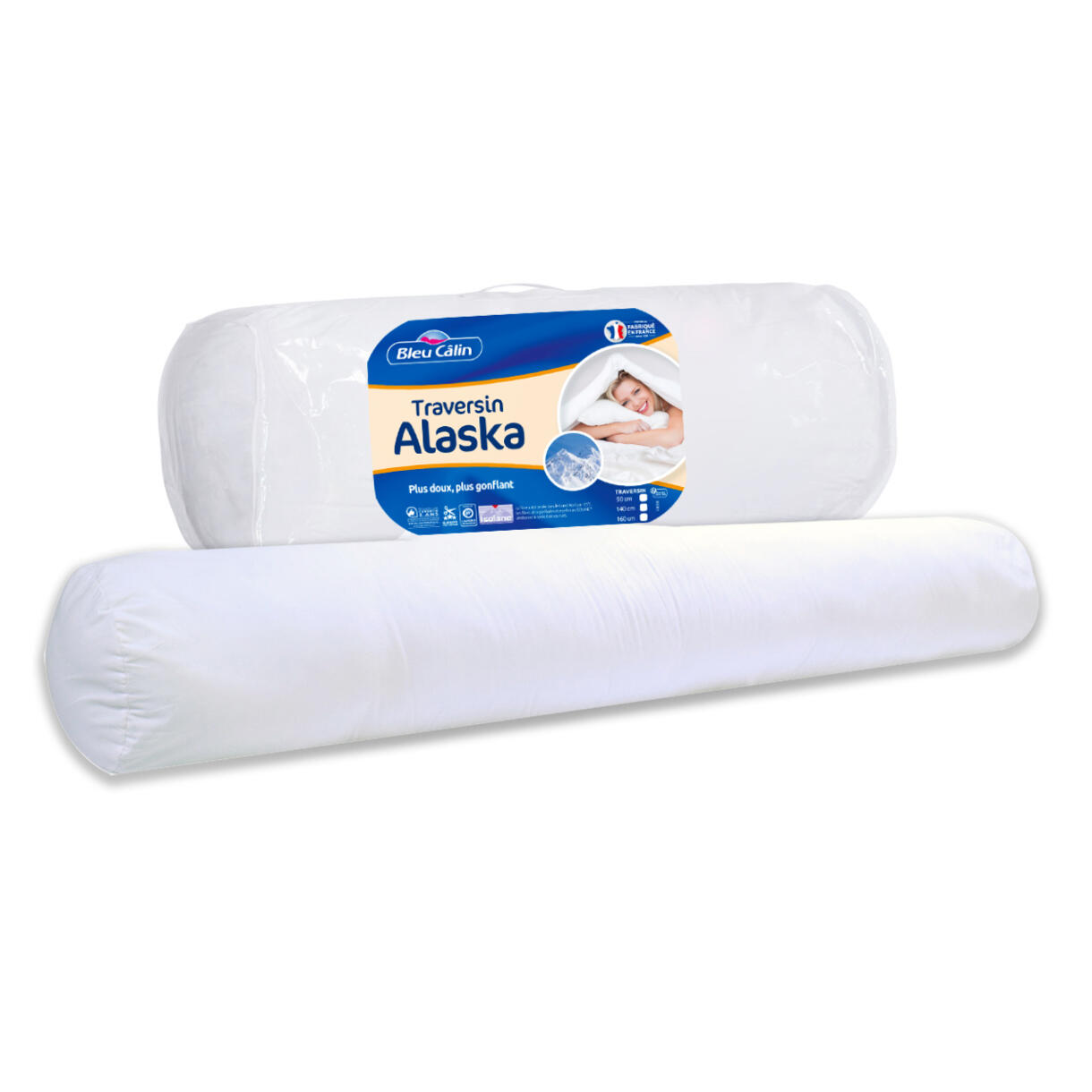 Cuscino a rullo (140 cm) Alaska Bianco 1