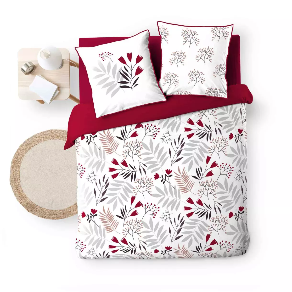Funda Nórdica y dos fundas para almohadas algodón bio (240 cm) Clémence Blanco 6