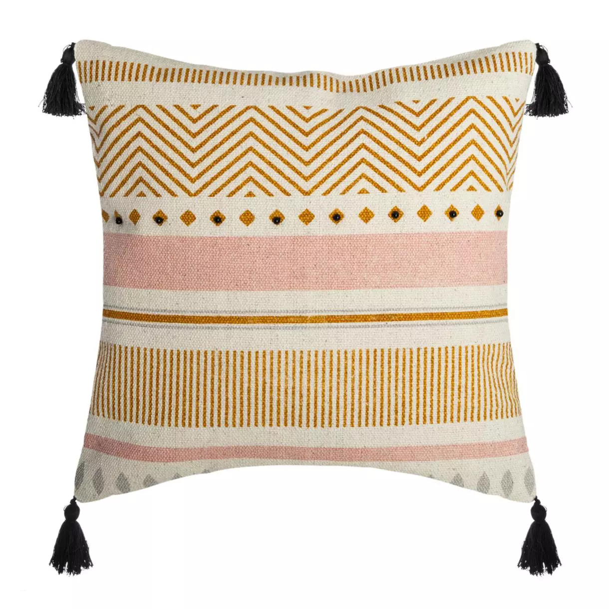 Funda para cojín (40 cm) Rayur Perla Amarillo ocre 1