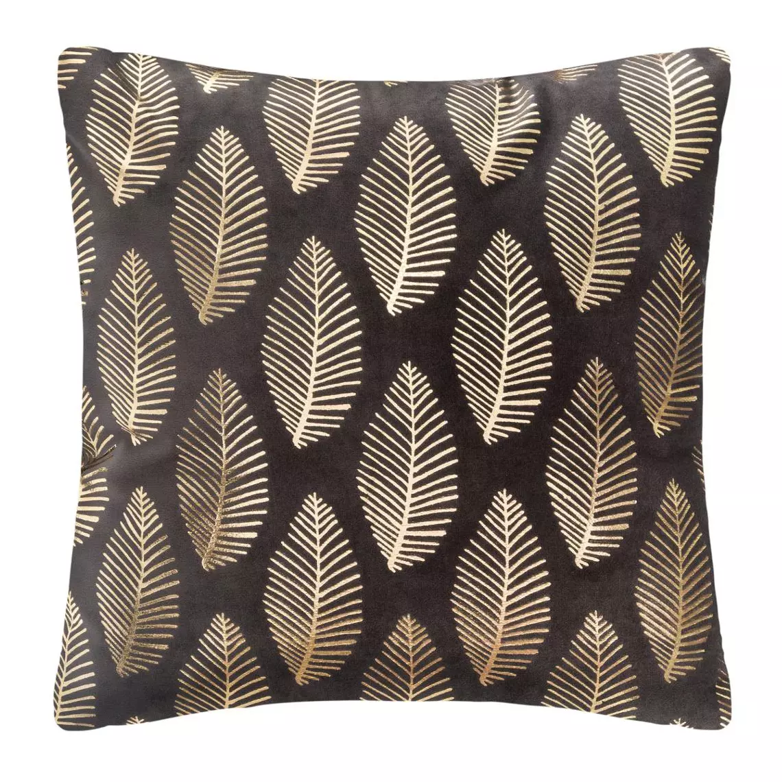 Coussin carré velours (40 cm) Or Tropic Gris 1