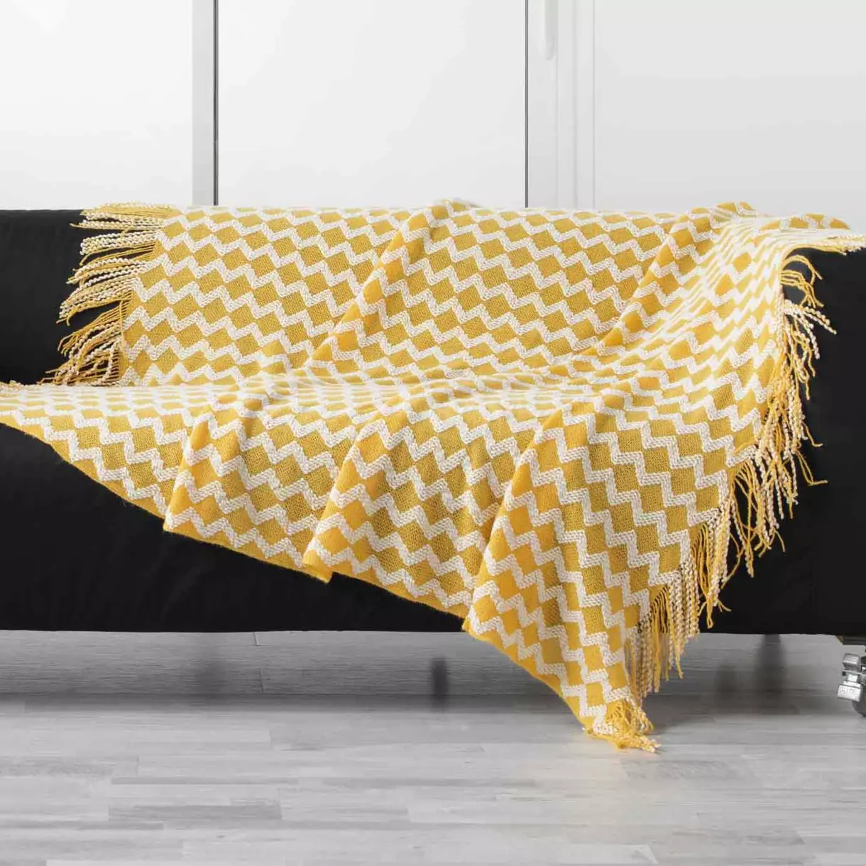 Jeté de canapé (150 cm) Sheryl Jaune 1