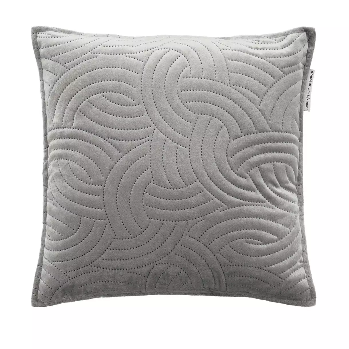 Housse de coussin carrée velours (40 cm) Solange Grise