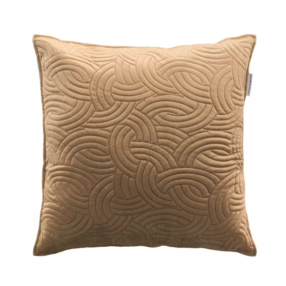 Housse de coussin carrée velours (60 cm) Solange Taupe