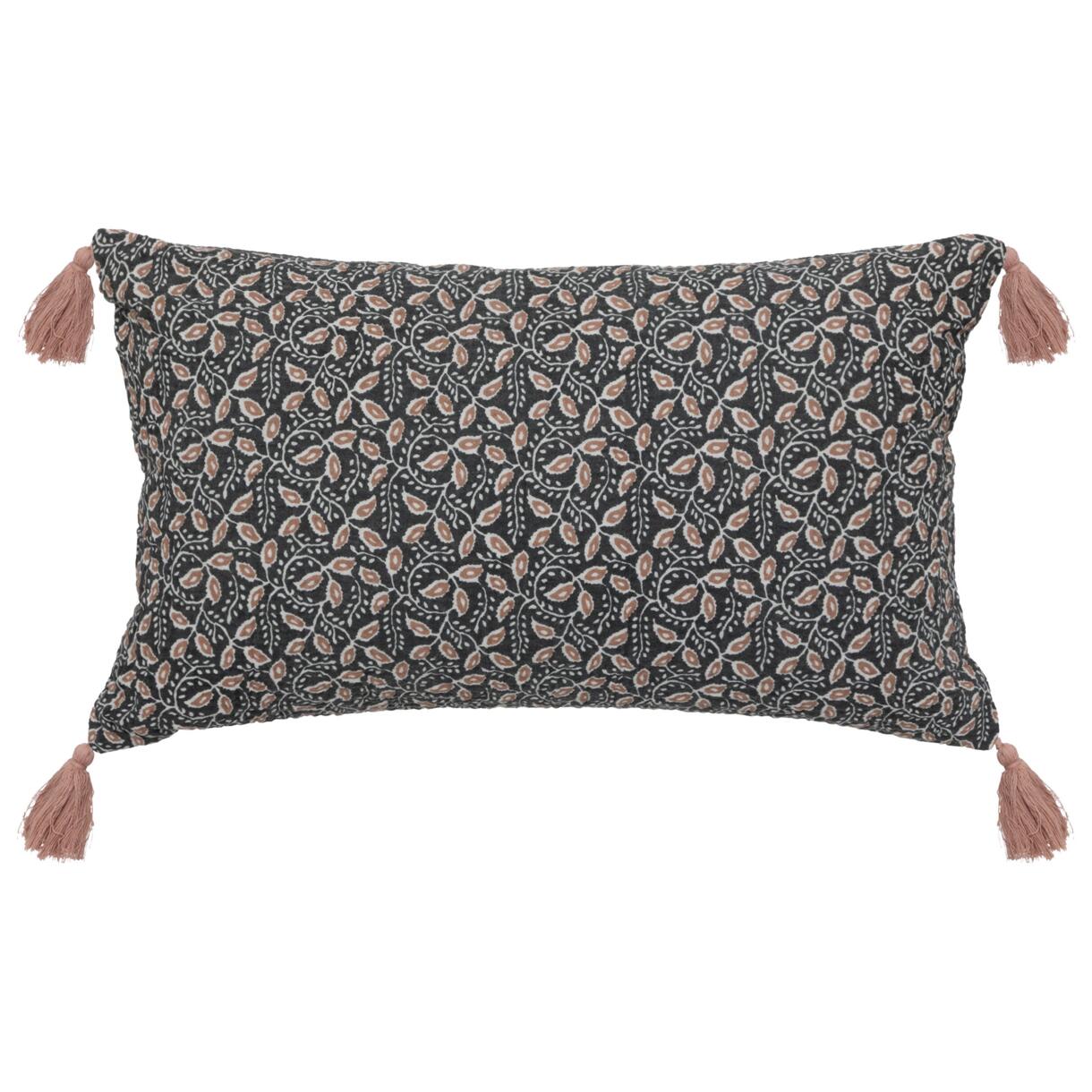 Cuscino rettangolare in garza di cotone (50 cm) Jamana Grigio scuro