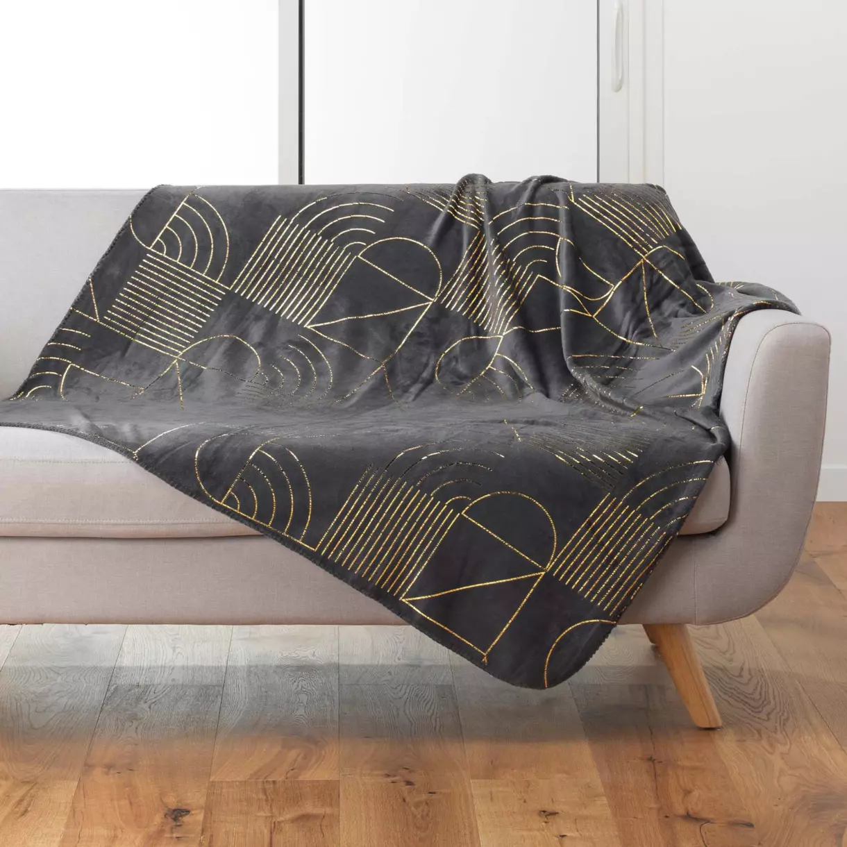 Plaid (150 cm) Lineor Antraciet grijs 1