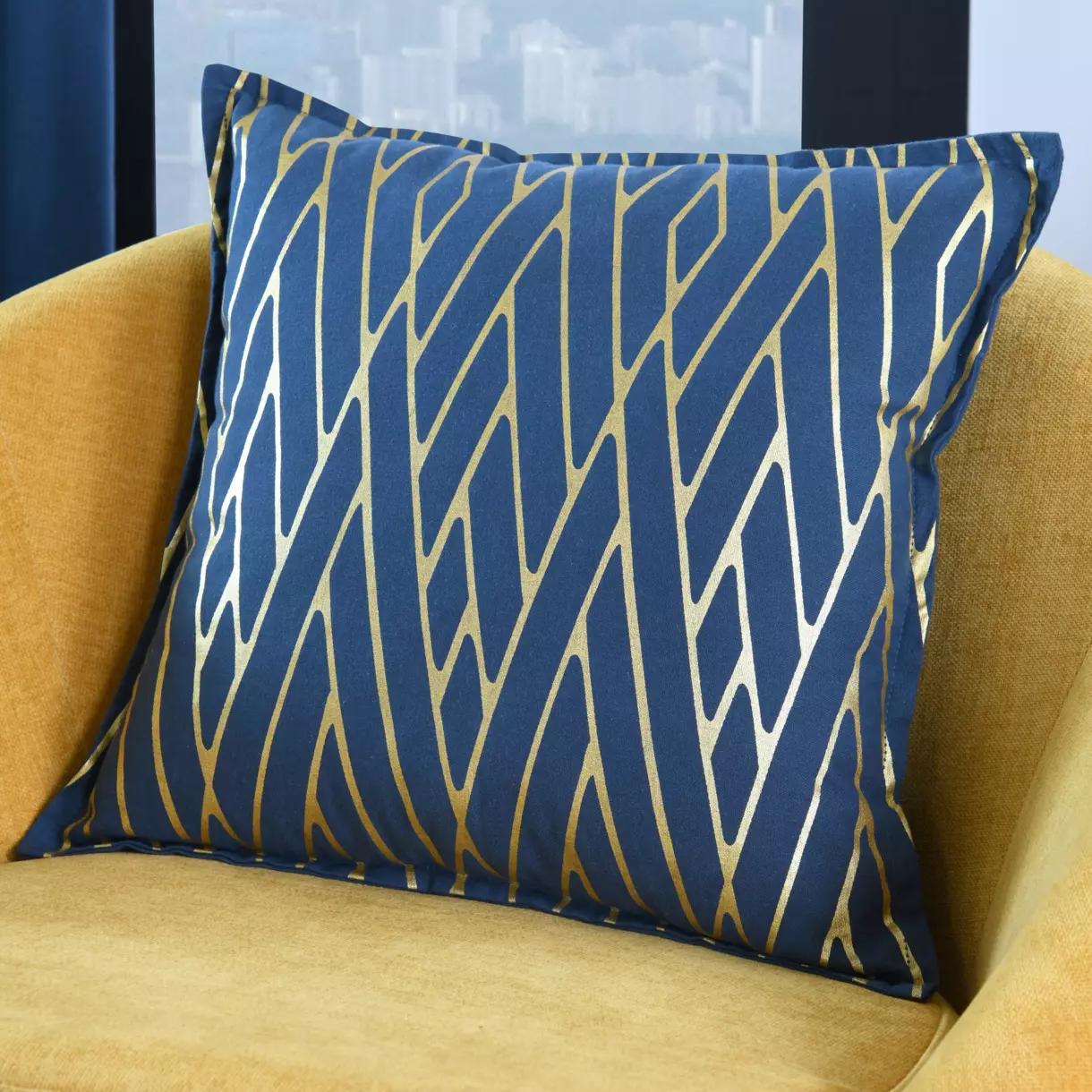 Coussin carré (40 cm) Houston Bleu 1