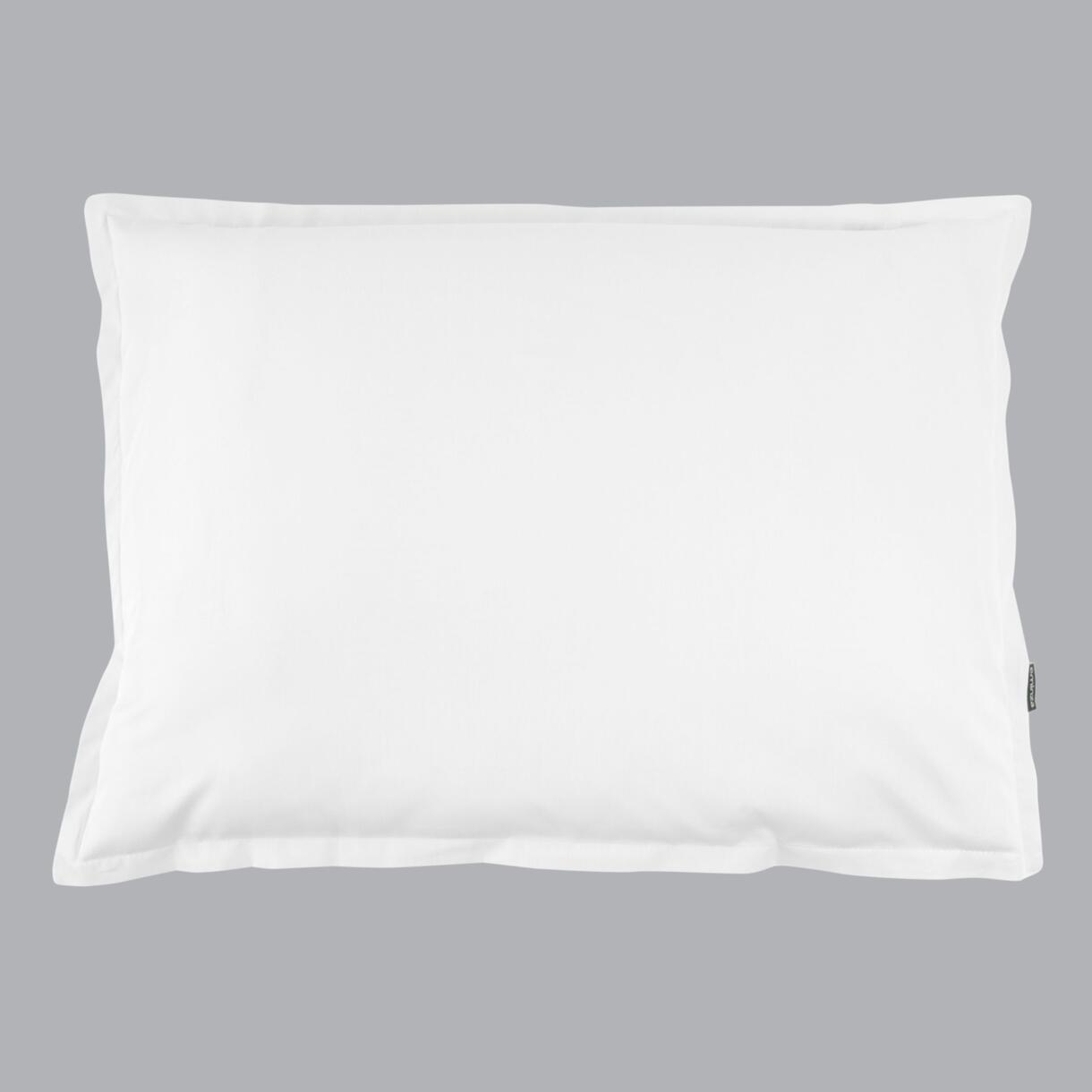 Funda de almohada rectangular de percal de algodón (80 cm) Cali Blanco 1