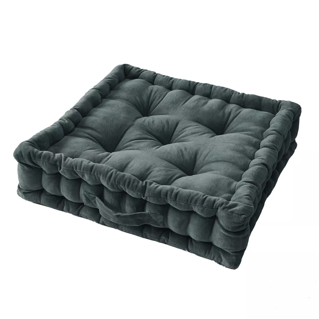 Cojín de suelo en terciopelo de algodón (50 cm) César Gris pizarra 1