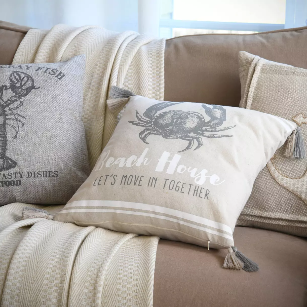 Coussin carré (40 cm) Gibraltar Gris 1