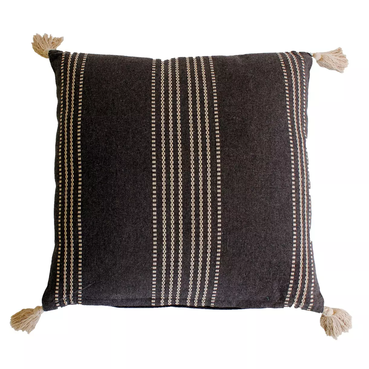 Coussin carré coton recyclé (40 cm) Linea Gris foncé 1