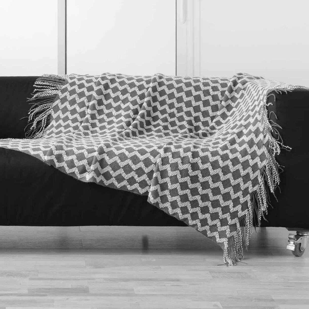 Jeté de canapé (150 cm) Sheryl Gris anthracite 1