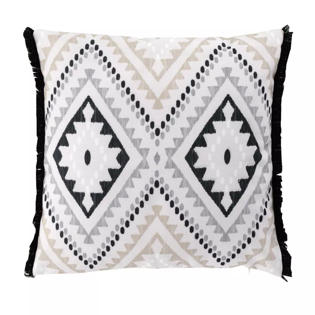 Housse de coussin carrée (40 cm) Mongori Noire 1