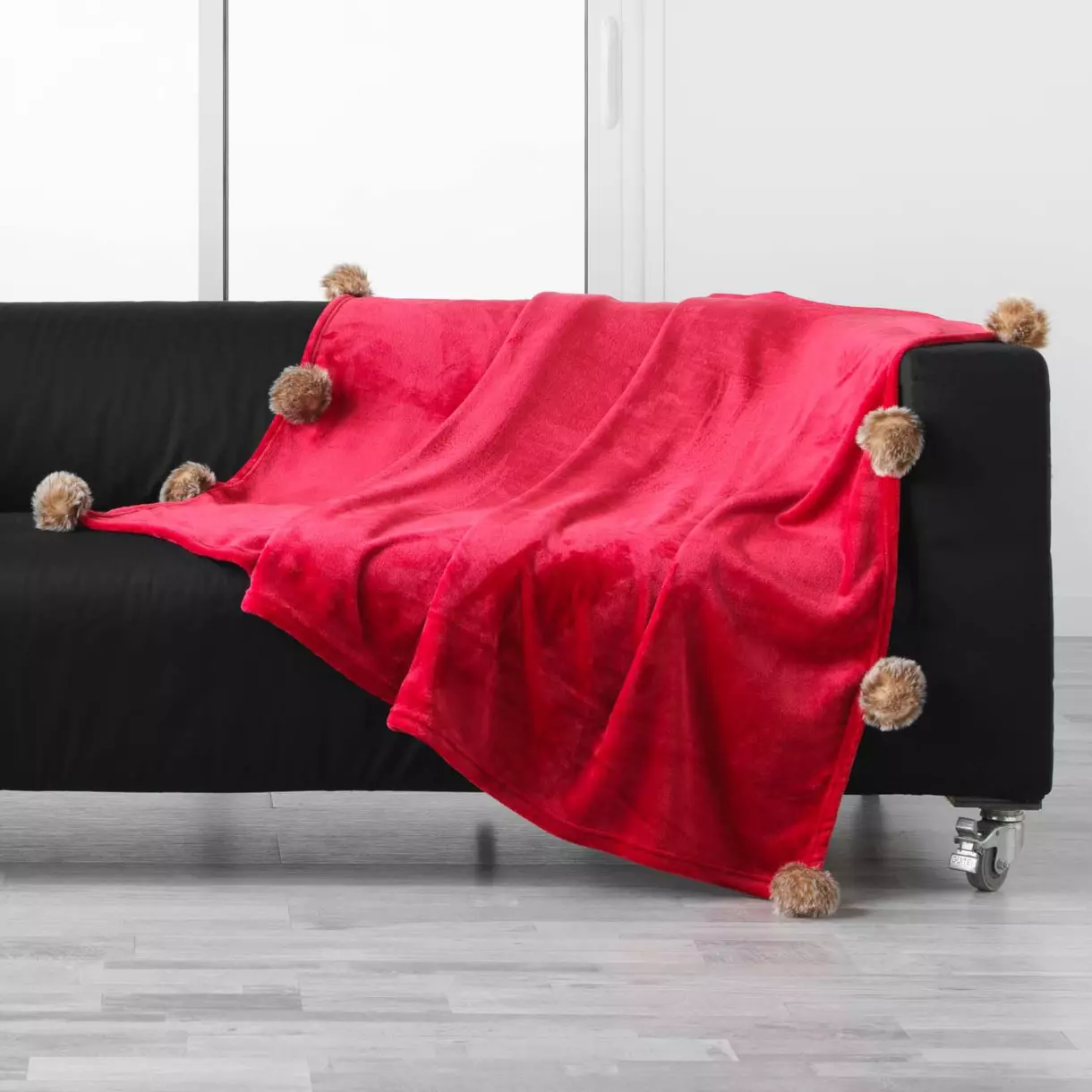 Plaid doux (150 cm) Snowy Rouge 1
