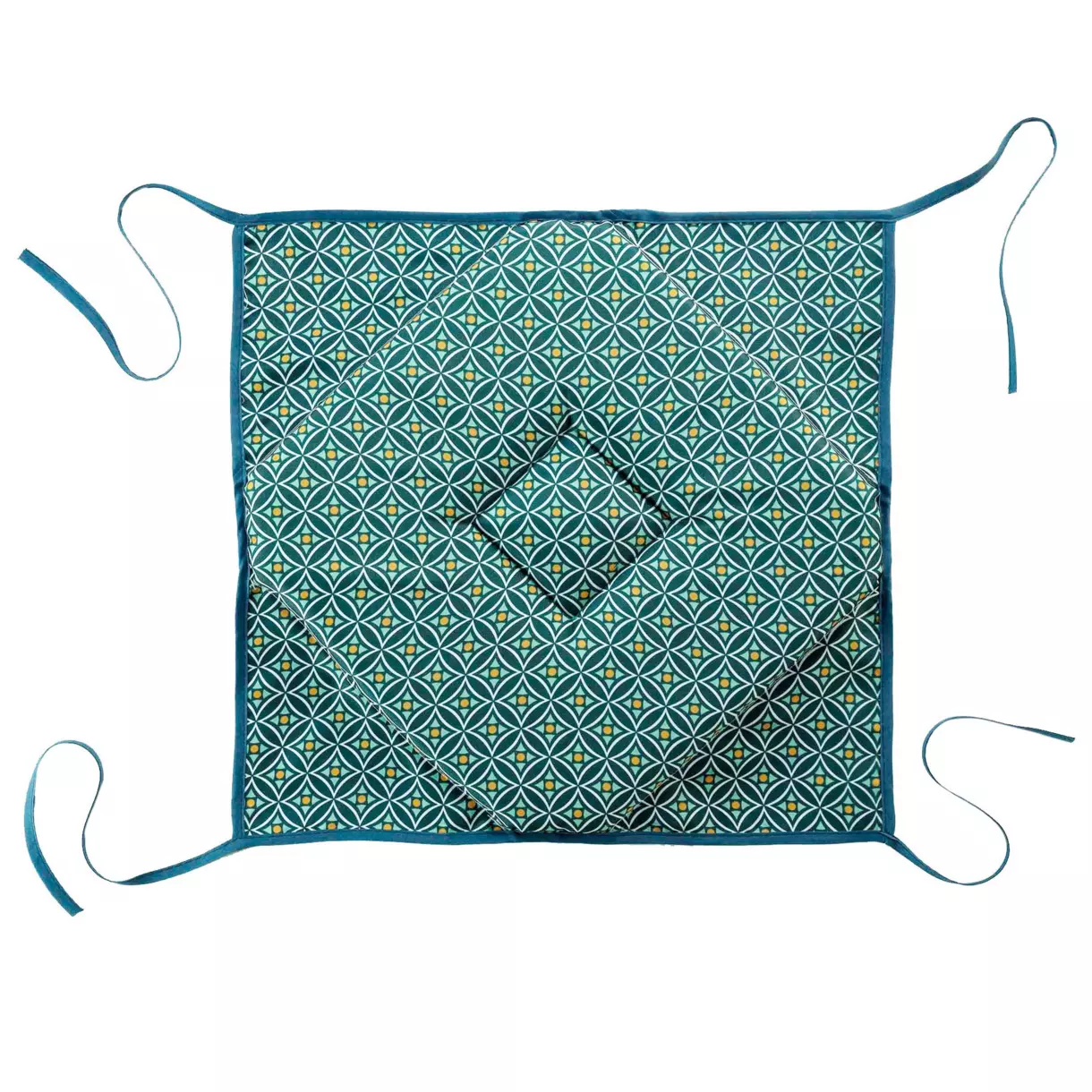 Galette de chaise carrée à rabats Havana Vert kaki 1