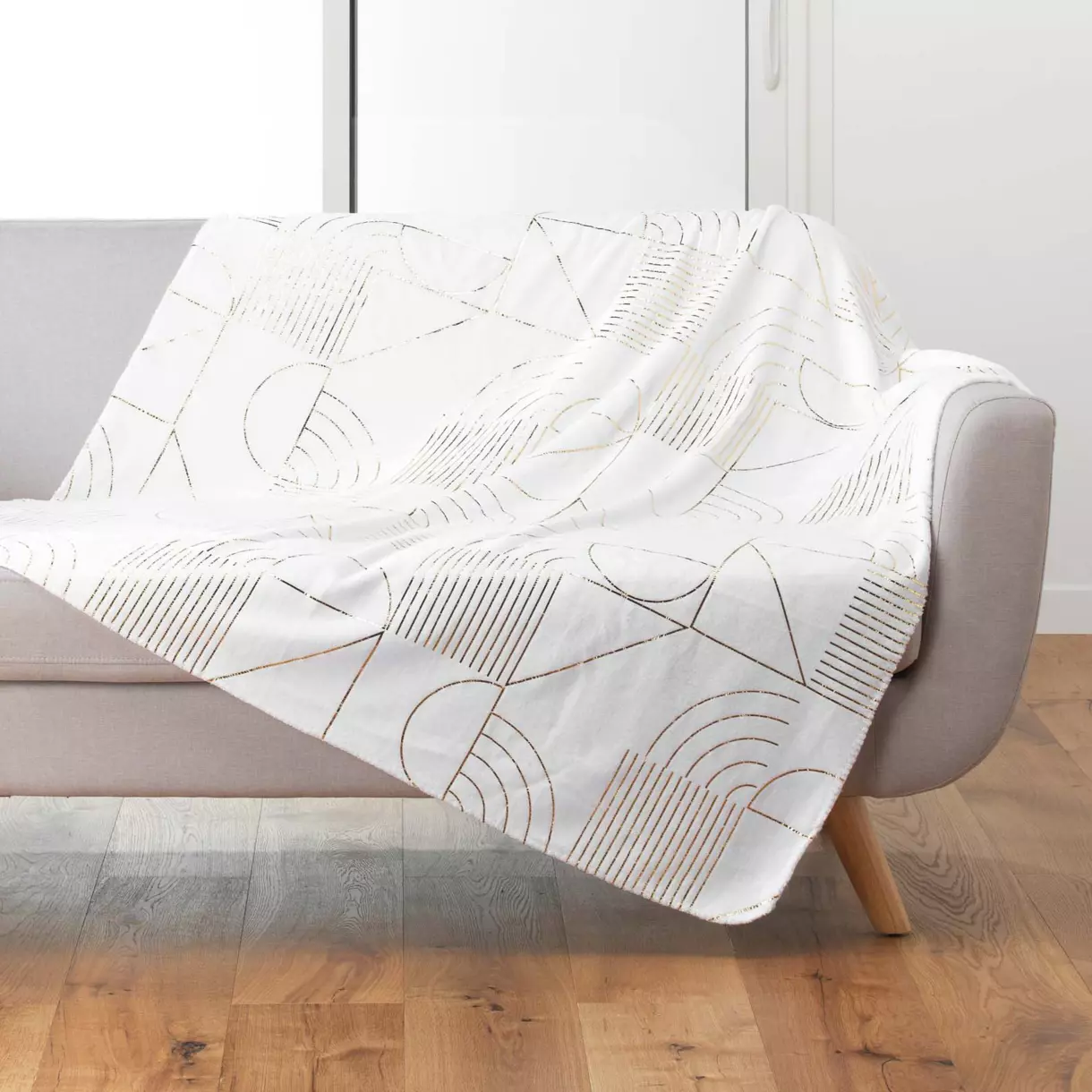Plaid suave (150 cm) Lineor Blanco 1