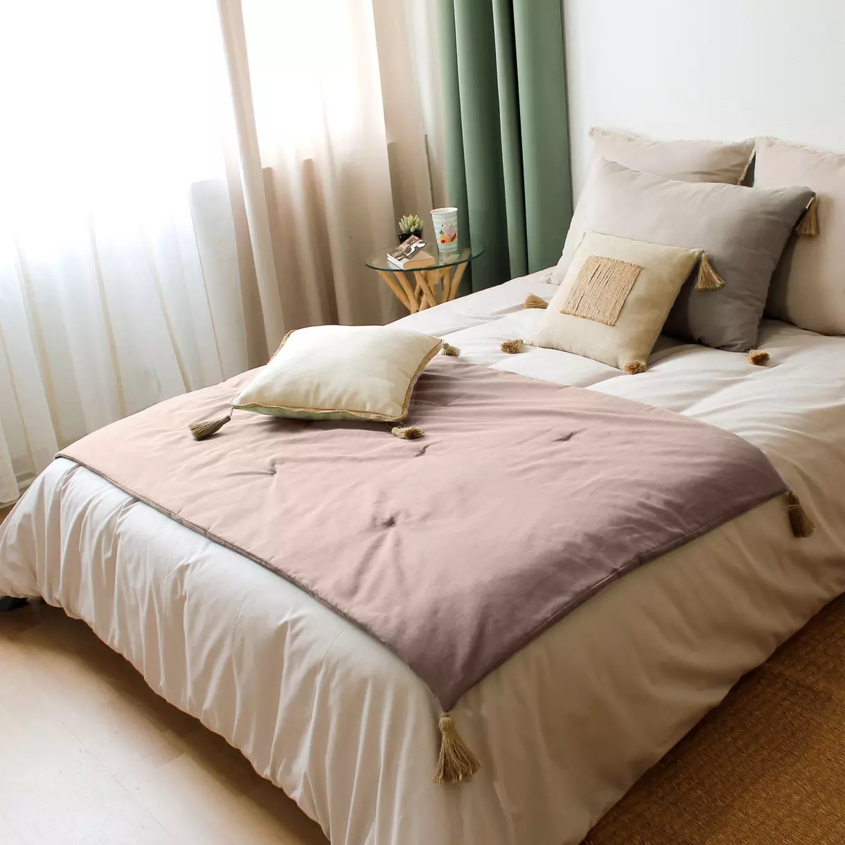 Edredon coton (90 x 190 cm) Panama Ecru 1