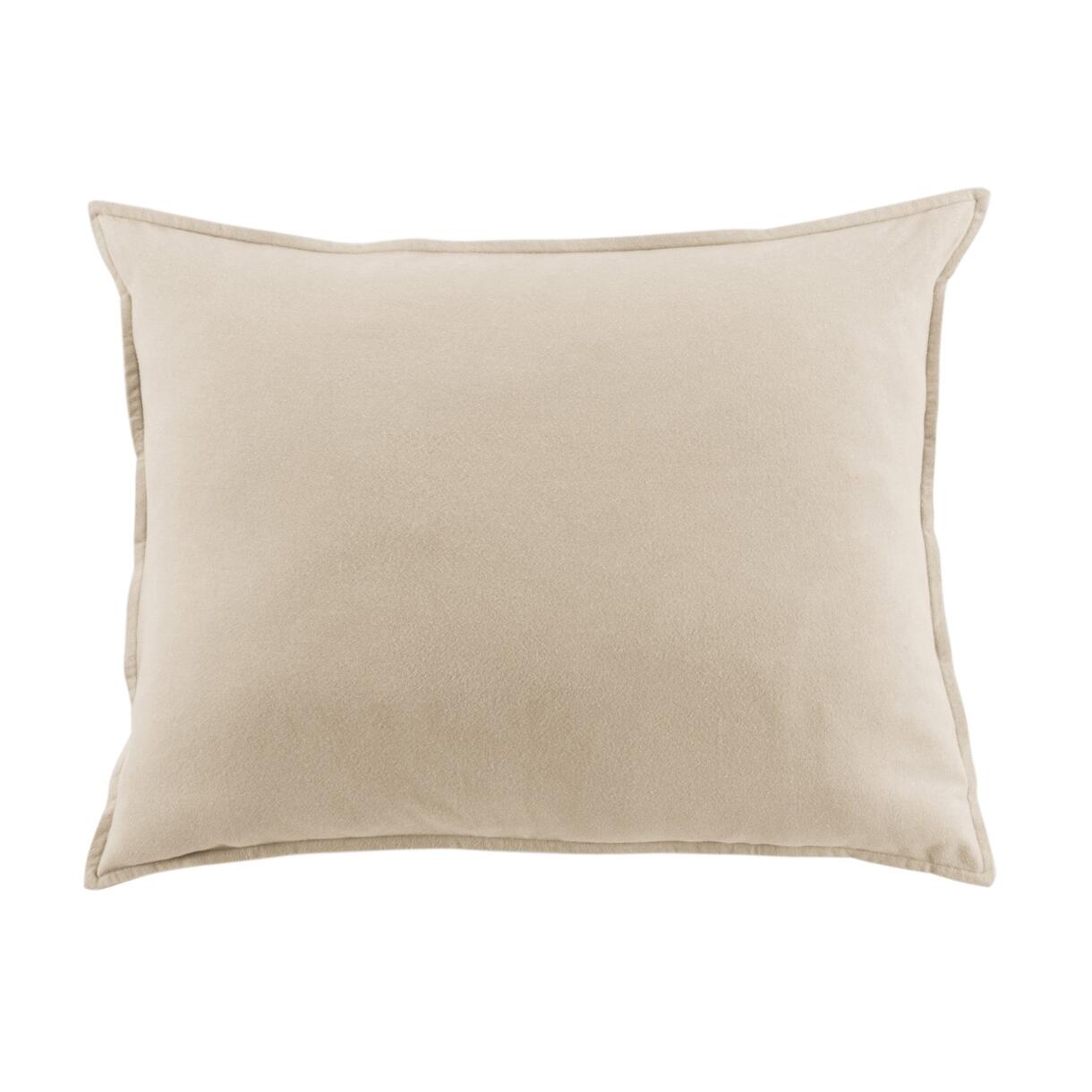 Funda de almohada rectangular en franela de algodón (70 cm) Théa Beige 1