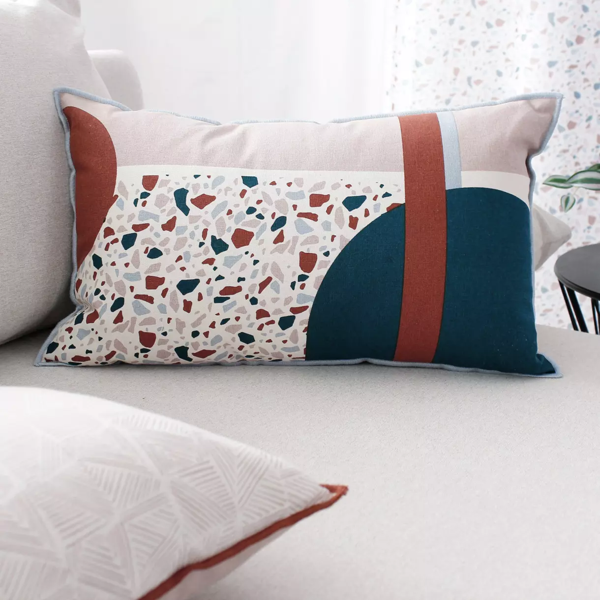 Coussin rectangulaire coton (50 cm) Terrazzo Multicolore 1