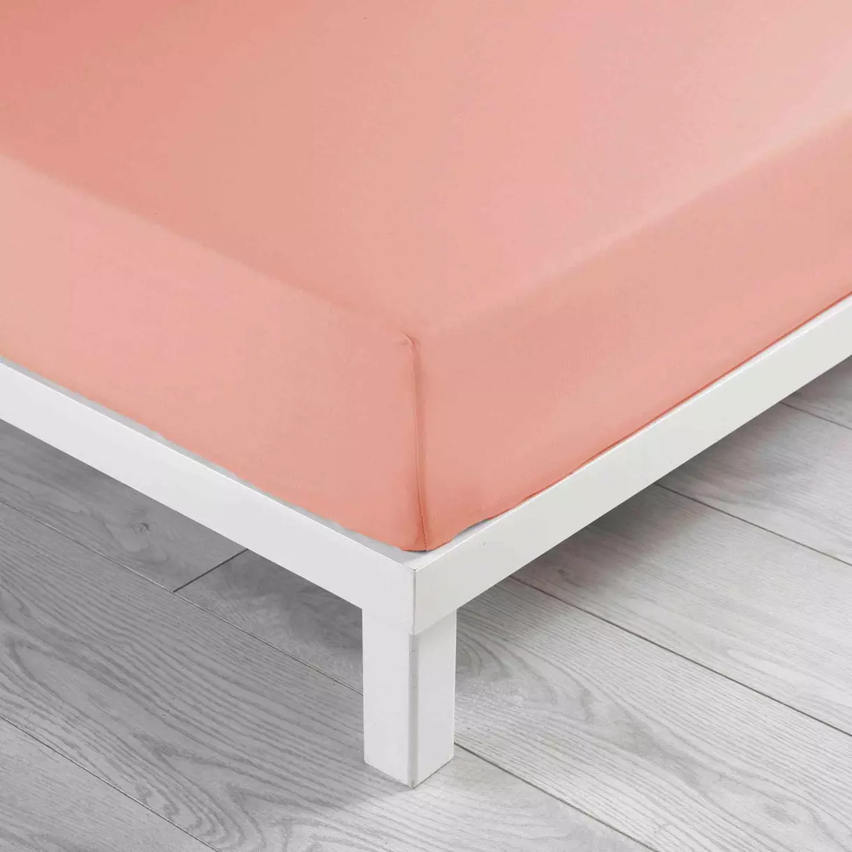 Sábana bajera algodón lavado (140 cm) Linette Rosa 1