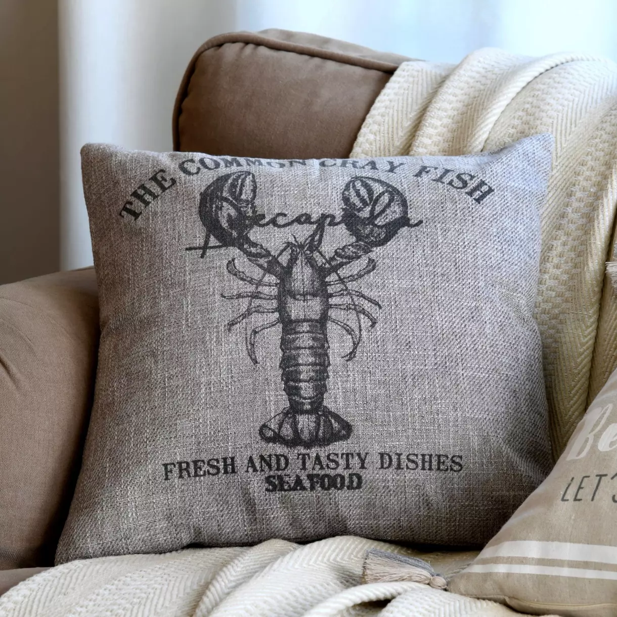 Coussin carré (40 cm) Gibraltar Taupe 1