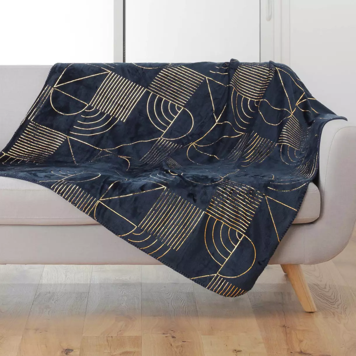 Plaid suave (150 cm) Lineor Azul marino 1