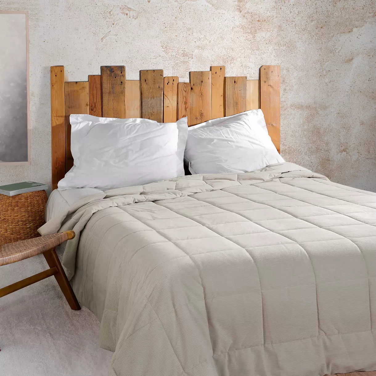 Gewatteerde bedsprei (230 x 250 cm) Vercors Ecru 1
