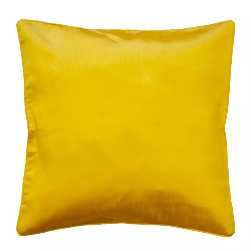 Housse de coussin carrée (40 cm) Shantung Shana Jaune Moutarde 1