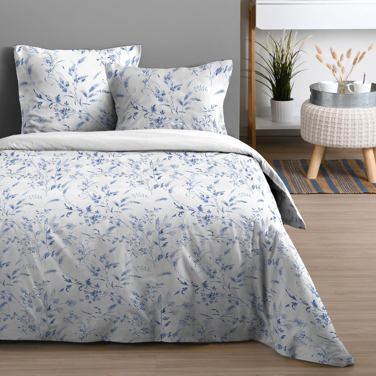 Betttuch-Set aus Baumwolle (Bett 140 cm) - 4-tlg Fedora Blau 1