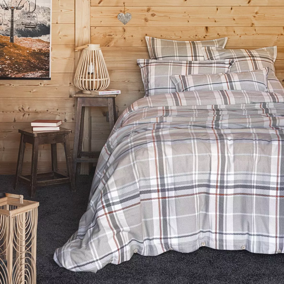 Dekbedovertrek flanel (240 cm) Théa motief Grijs 1