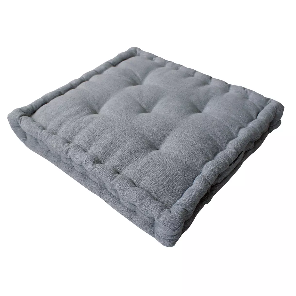 Coussin de sol carré coton recyclé (40 cm) Dune Gris clair 1