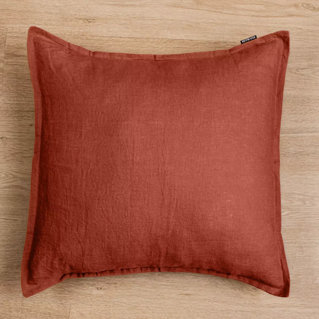 Taie d'oreiller carrée lin lavé (80 cm) Louise Terracotta 1