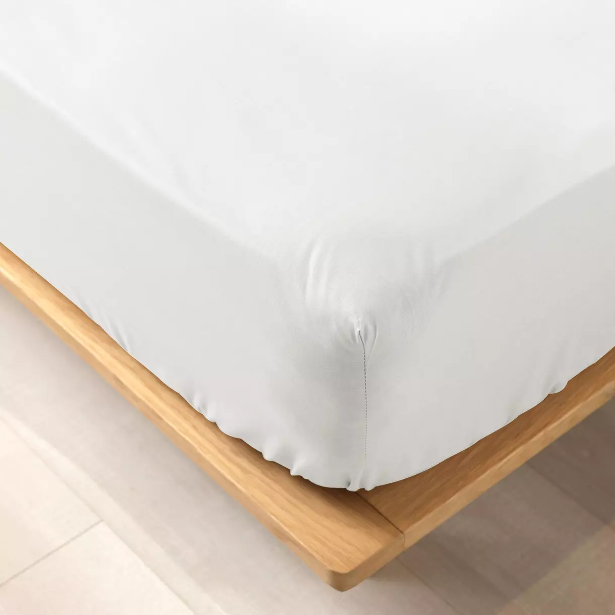Sábana bajera en algodón bio (180 cm) Biolina Blanco 1