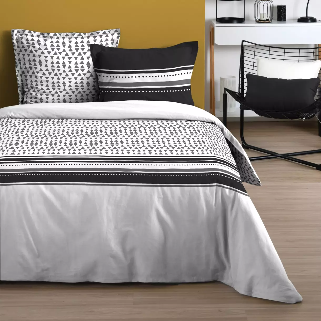 Funda Nórdica y dos fundas para almohada algodón (240 cm) Douglas Blanco 1
