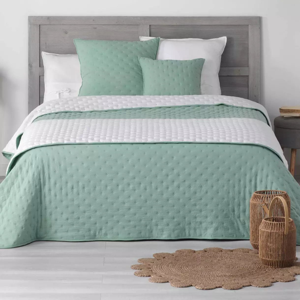 Couvre-lit (220 x 240 cm) Mellow Chic Vert menthe 1