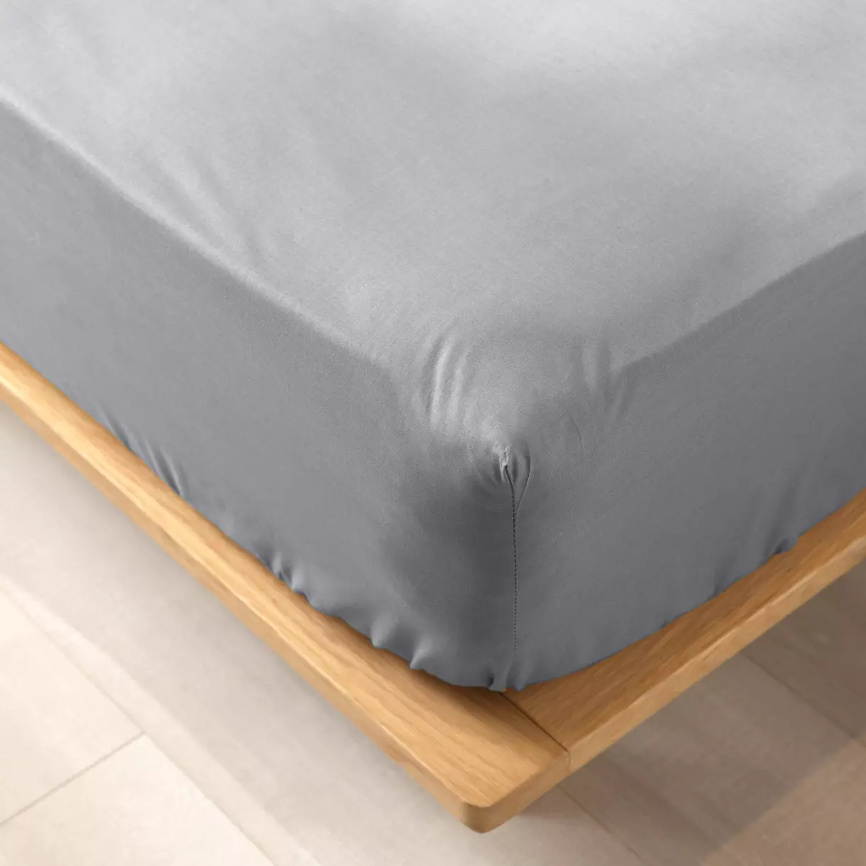 Sábana bajera en algodón bio (140 cm) Biolina Gris 1