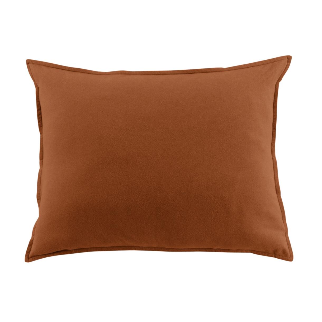 Funda de almohada rectangular en franela de algodón (70 cm) Théa Terracota 1