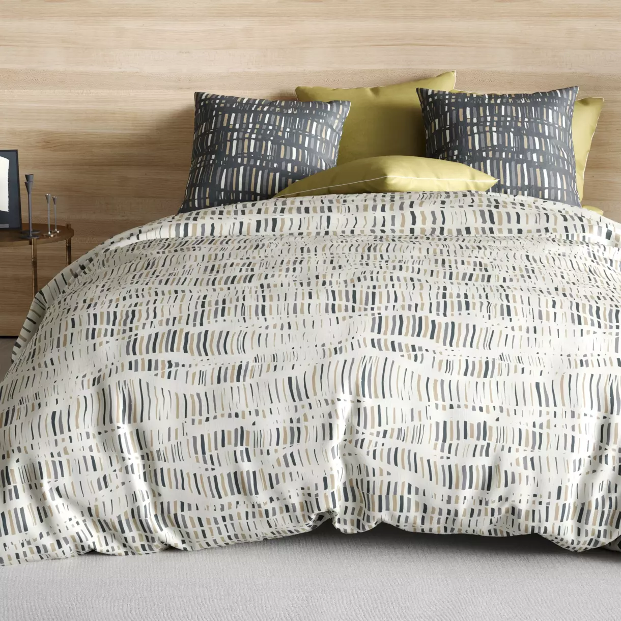 Funda Nórdica y dos fundas para almohada en algodón (240 cm) Flava Gris 1